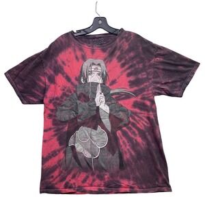 Naruto Shirt Mens Medium Tie-Dye AOP Anime Spell Out Grunge Everyday Streetwear